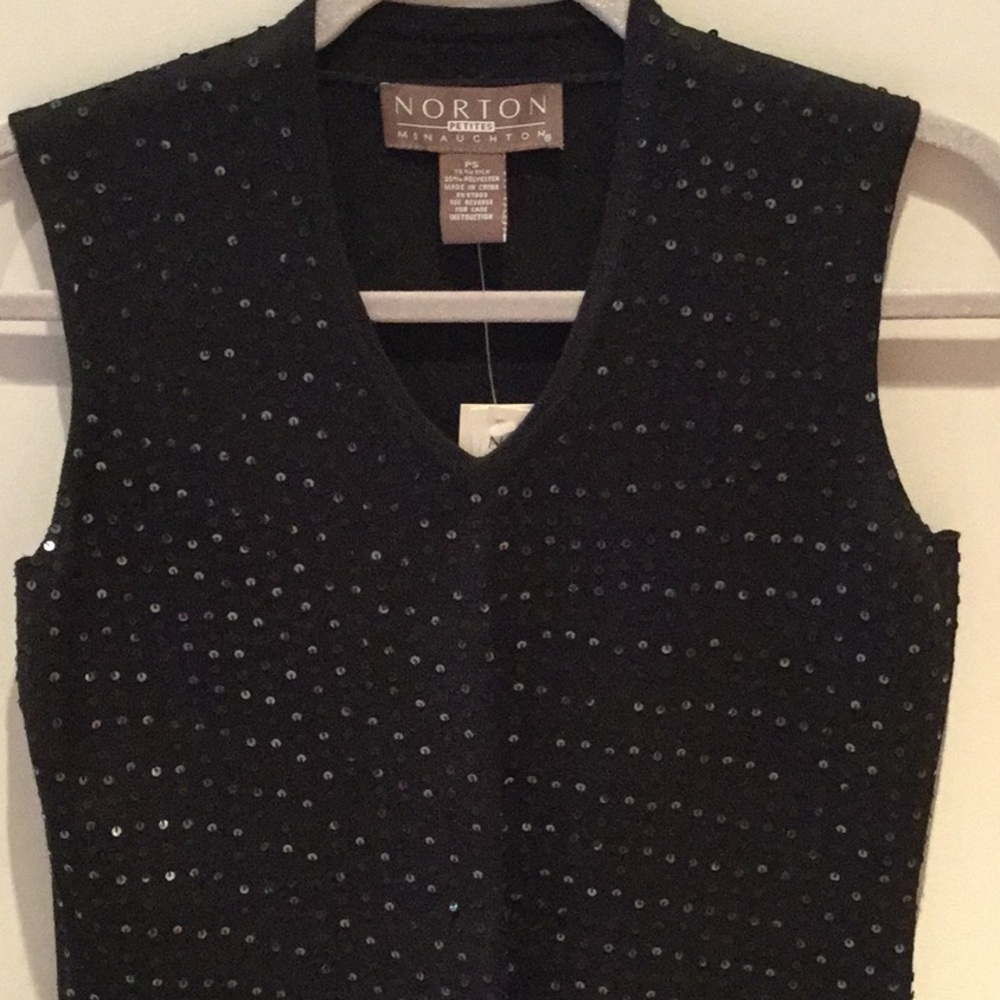 Sequins Silk Norton Petites Sleeveless Top